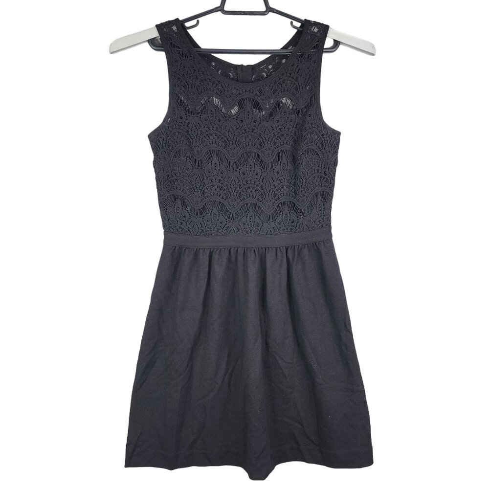 Women's Lilly Pulitzer Sleeveless Black Lace Bodice Shift Dress Size M